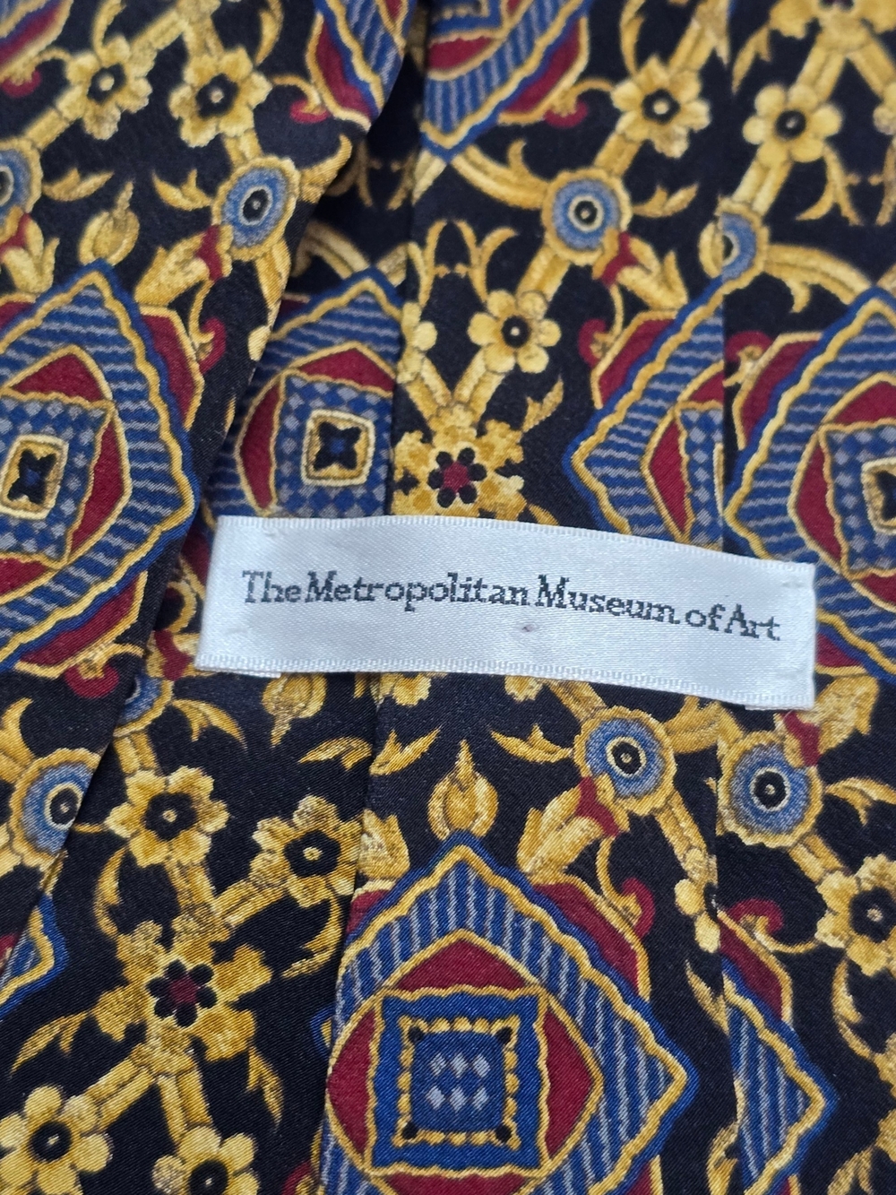 Met Museum Vintage Italian Silk Tie Geometric Art Design Designer Necktie